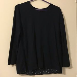 Navy Swing Mixed Media Sweater